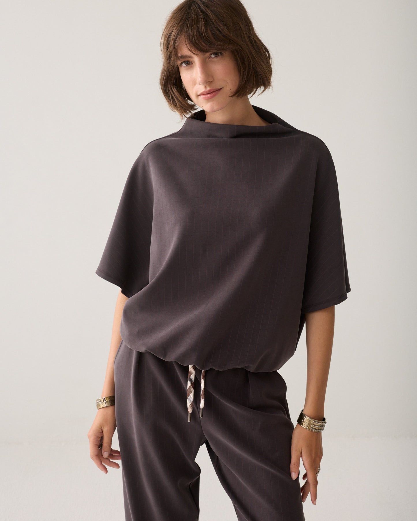 Summum Woman  Sleeveles top pinstripe scuba