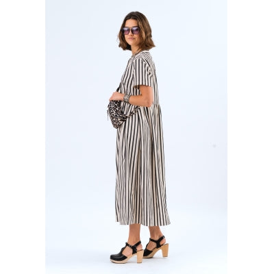 Lollys Laundry AliyaLl Maxi Dress LS Stripe