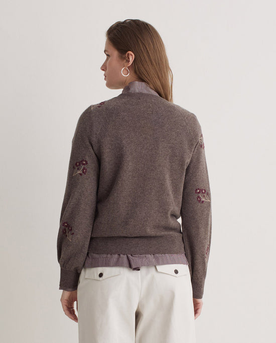 Yerse WOOL-BLEND SWEATER WITH EMBROIDERED FLOWERS