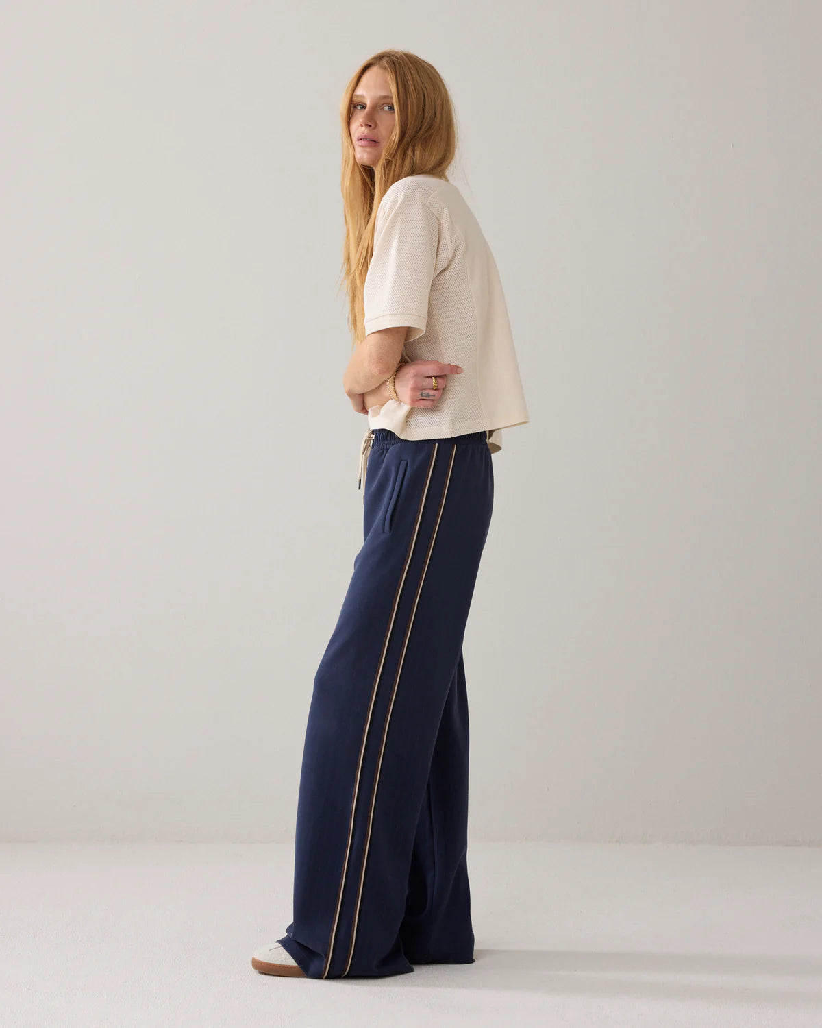 Summum Woman PINSTRIPE TROUSERS IN SCUBA FABRIC