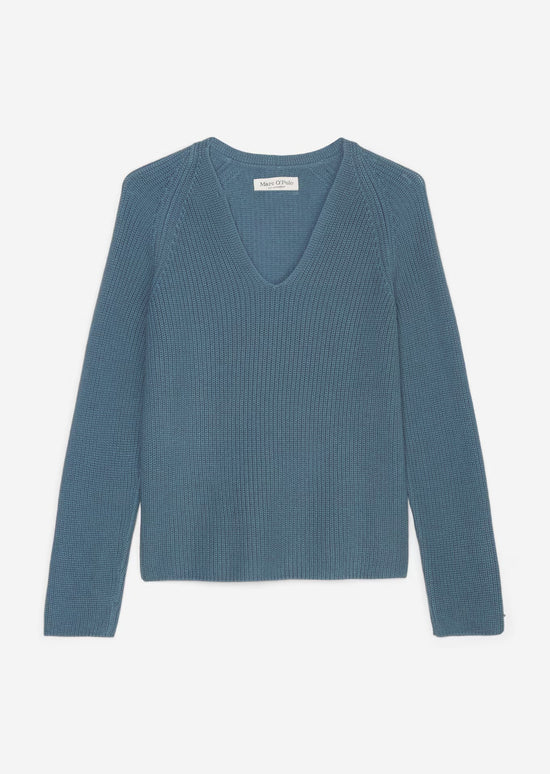 Marc O Polo V-NECK KNITTED SWEATER RELAXED MADE FROM SOFT COTTON YARN