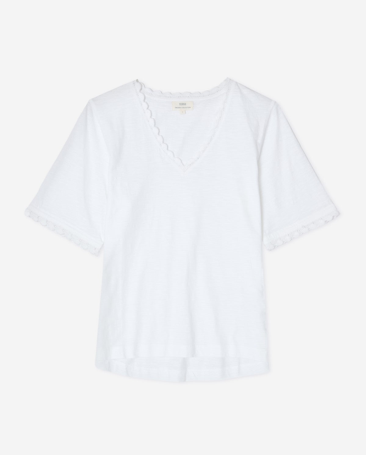 Yerse T-SHIRT WITH CROCHET ACCENTS/Blue