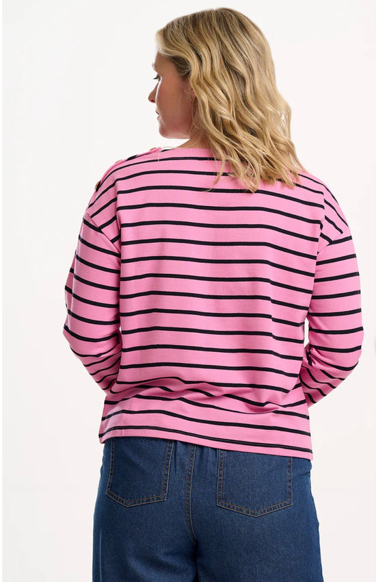 Sugarhill Brighton Celine Breton Top - Pink/Black, Star