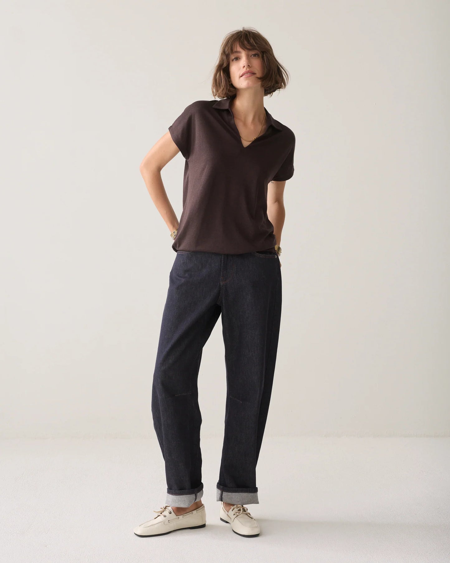 Summum Woman Top with polo collar