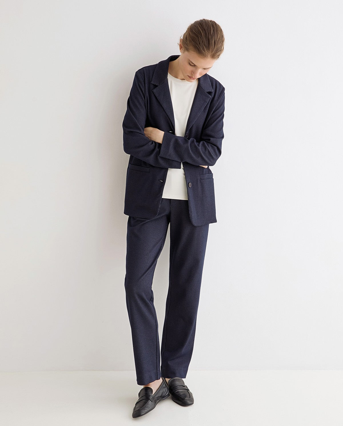 Yerse PINSTRIPE STRAIGHT TROUSERS
