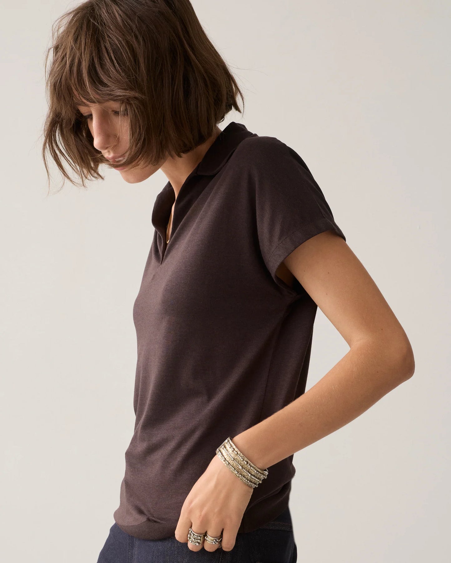 Summum Woman Top with polo collar