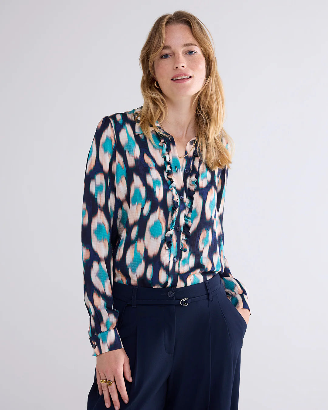 Summum Woman IKAT BLOUSE WITH RUFFLES