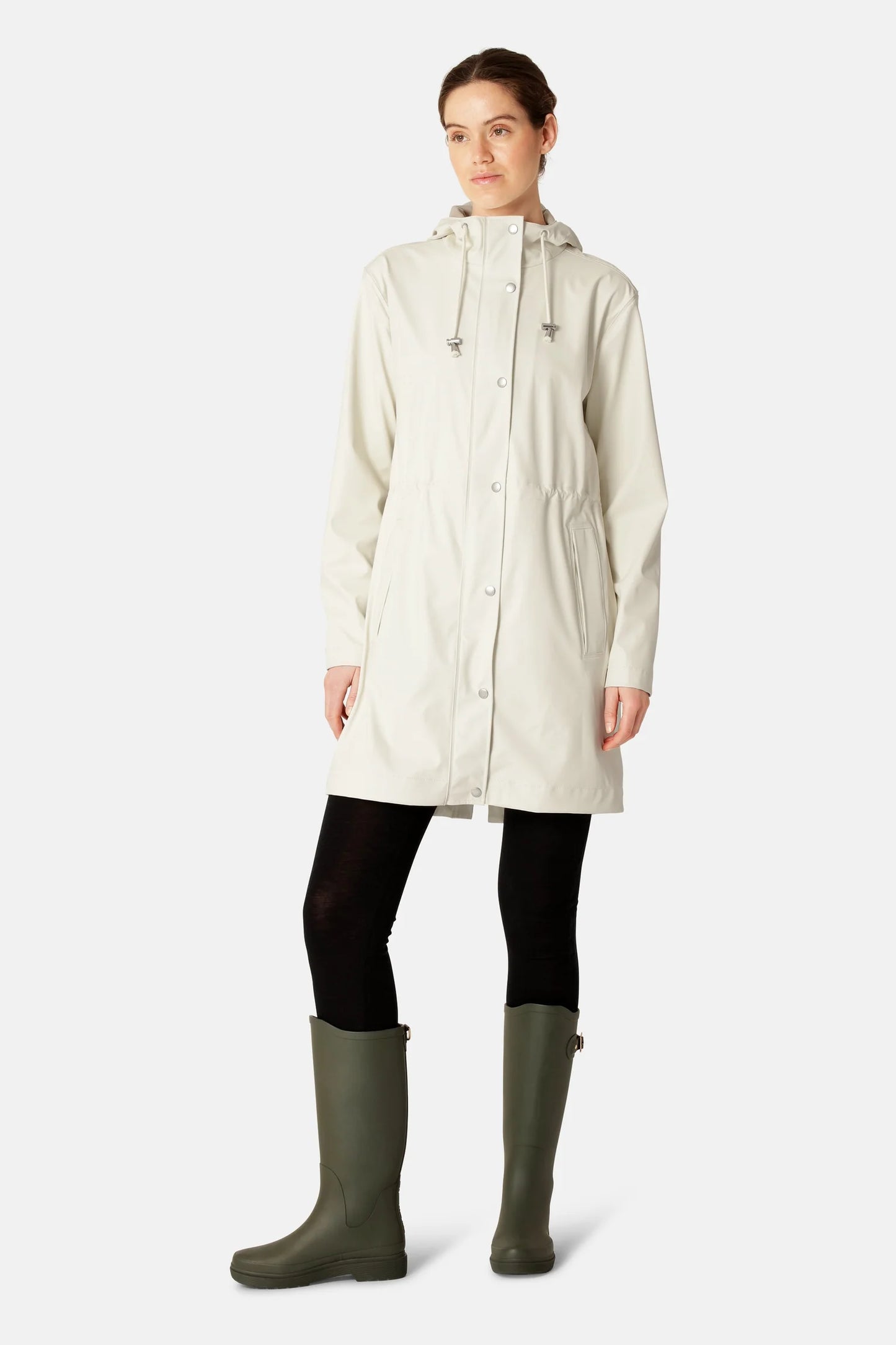 Ilse Jacobsen Long Parka Rain Jacket - Milk Creme