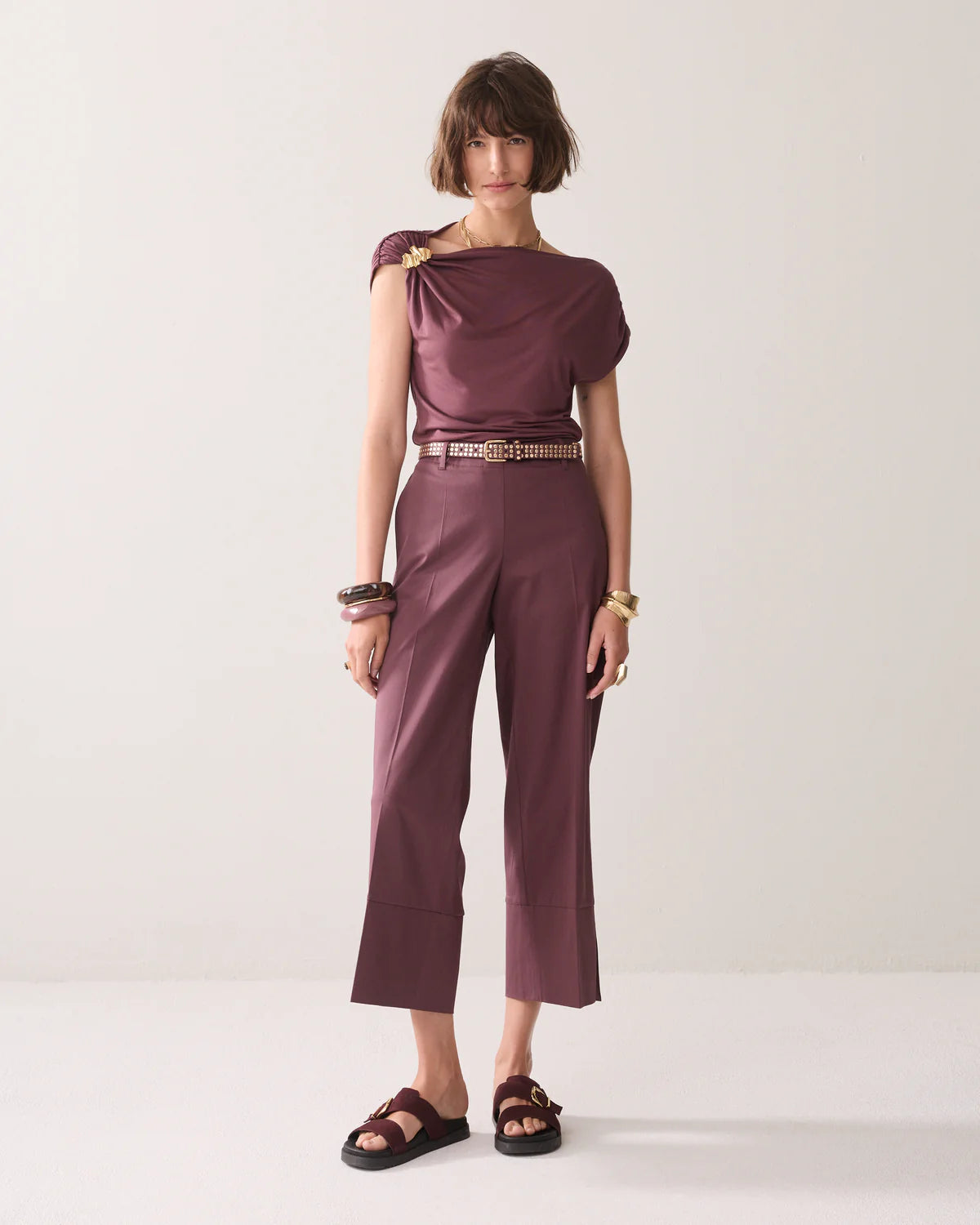Summum Woman 7/8 LENGTH TROUSERS WITH SLIT Fig