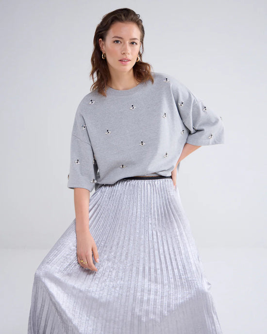 Summum Woman SILVER PLISSÉ SKIRT