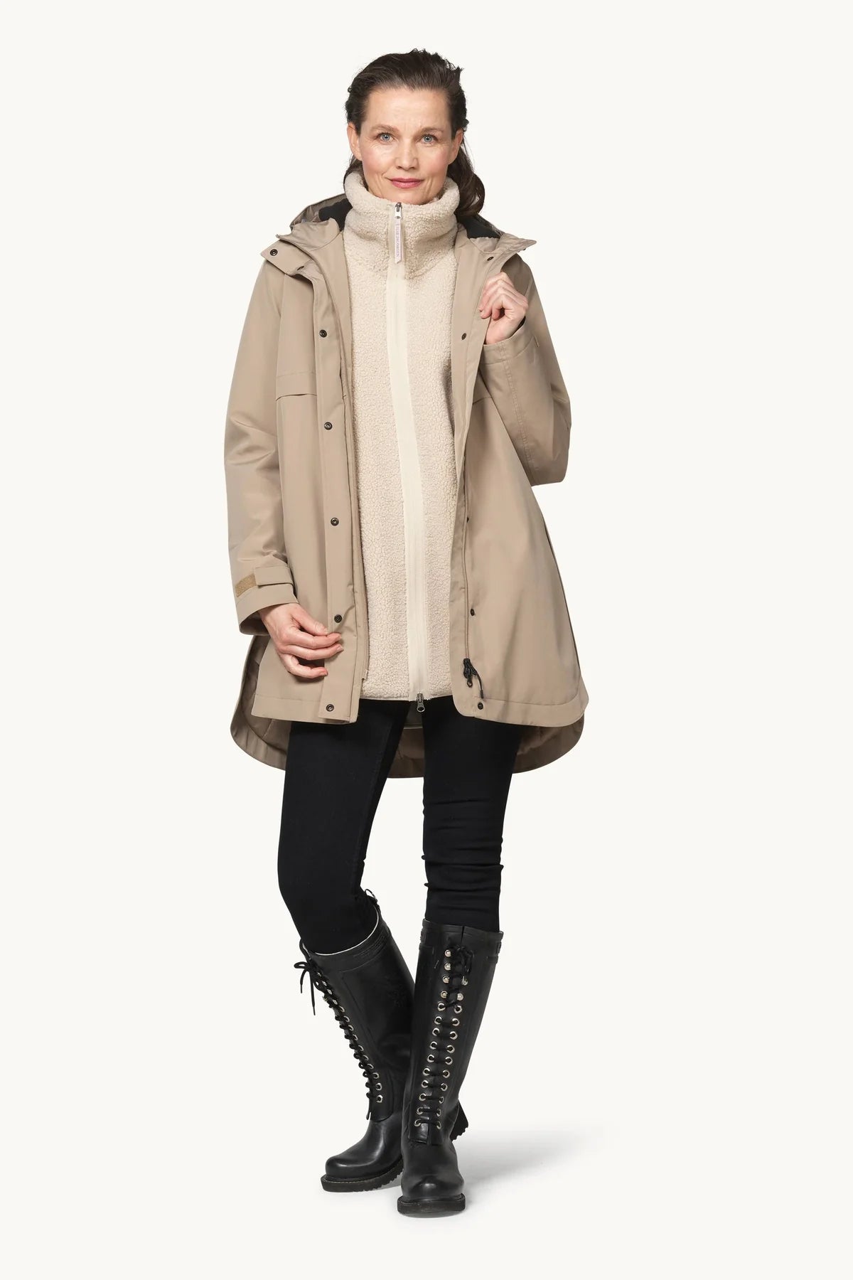 Ilse Jacobsen PADDED RAINCOAT - GREIGE