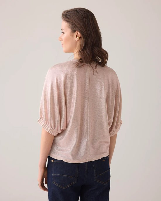 Load image into Gallery viewer, Summum Woman TOP IN METALLIC JERSEY Rose
