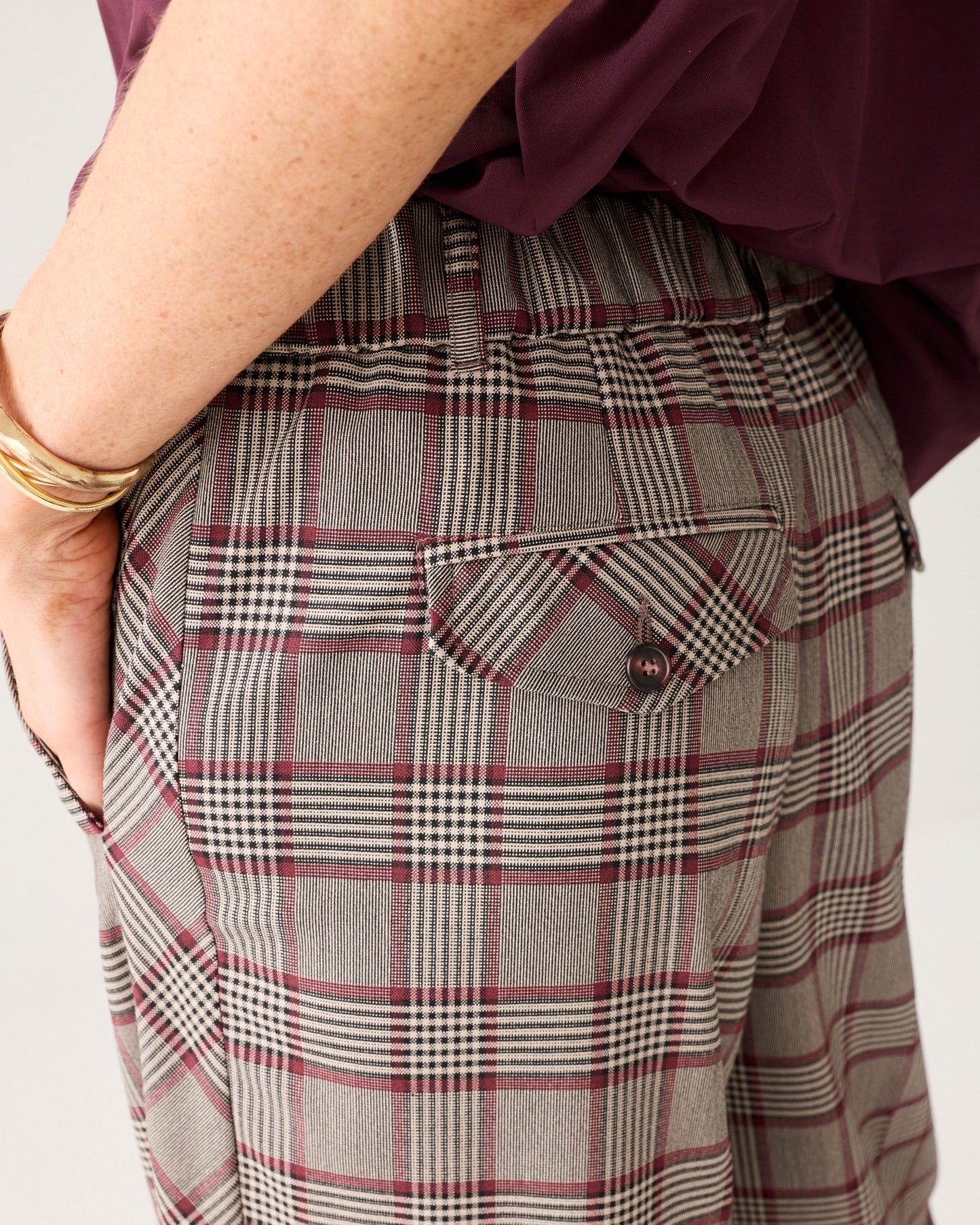 Summum Woman PLAID TROUSERS WITH PIPING