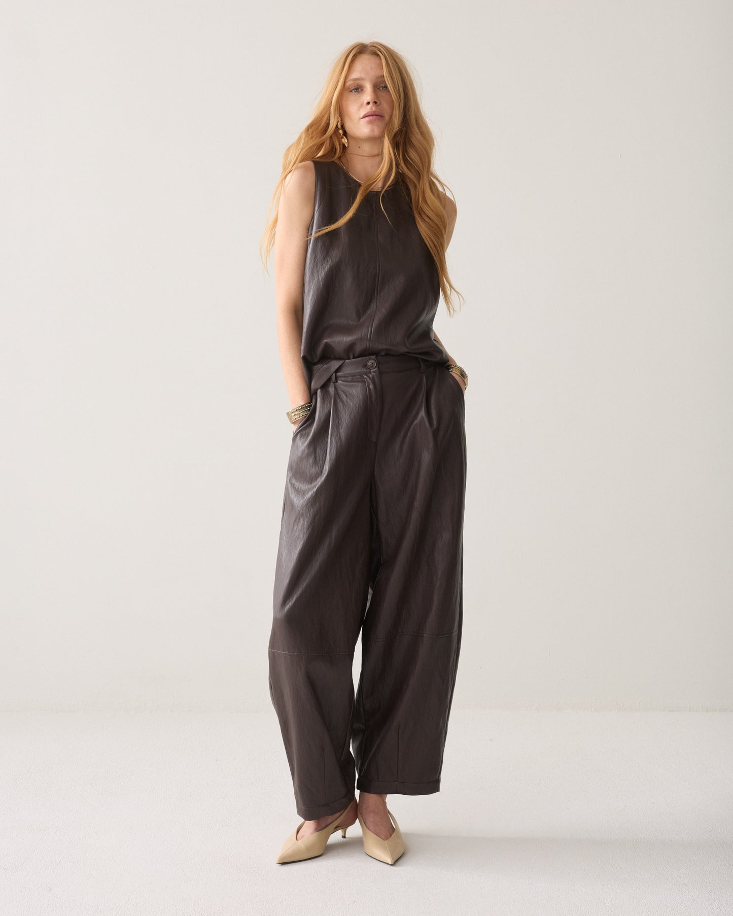 Summum Woman  Balloon trouser Soft faux leather