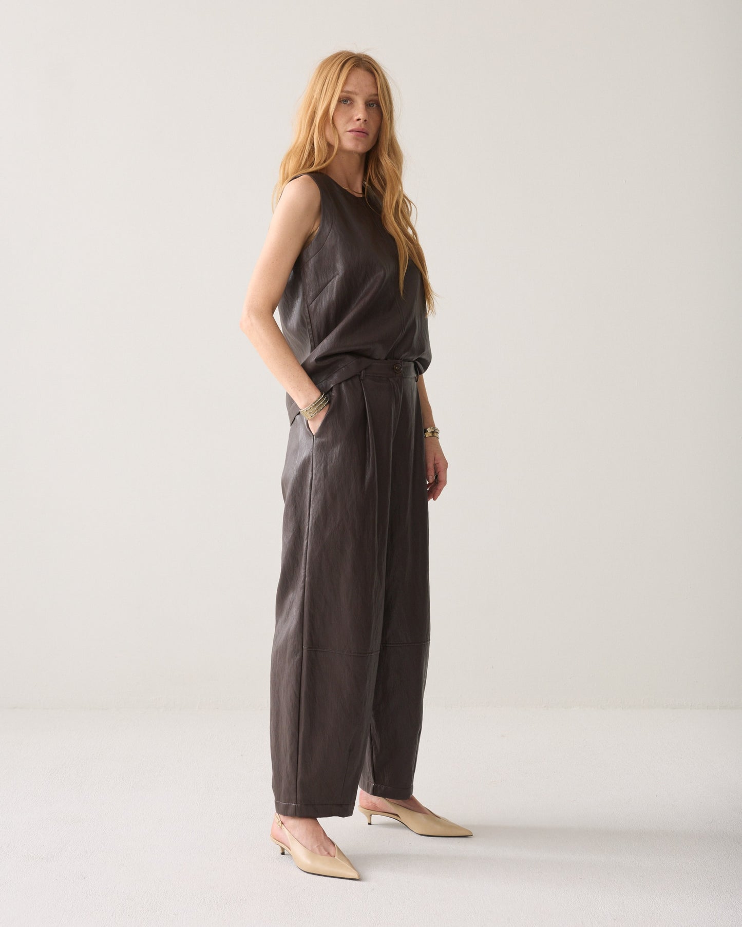 Summum Woman  Balloon trouser Soft faux leather