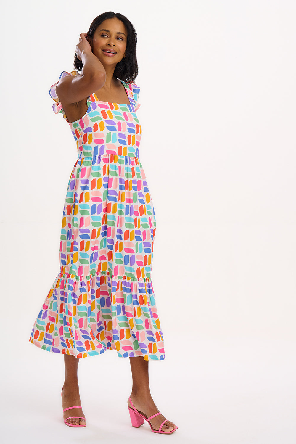 Sugarhill Brighton  ESTELLE SHIRRED MIDI SUNDRESS