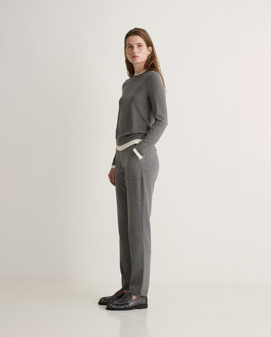 Yerse ANTHRACITE REGULAR-FIT FLANNEL TROUSERS