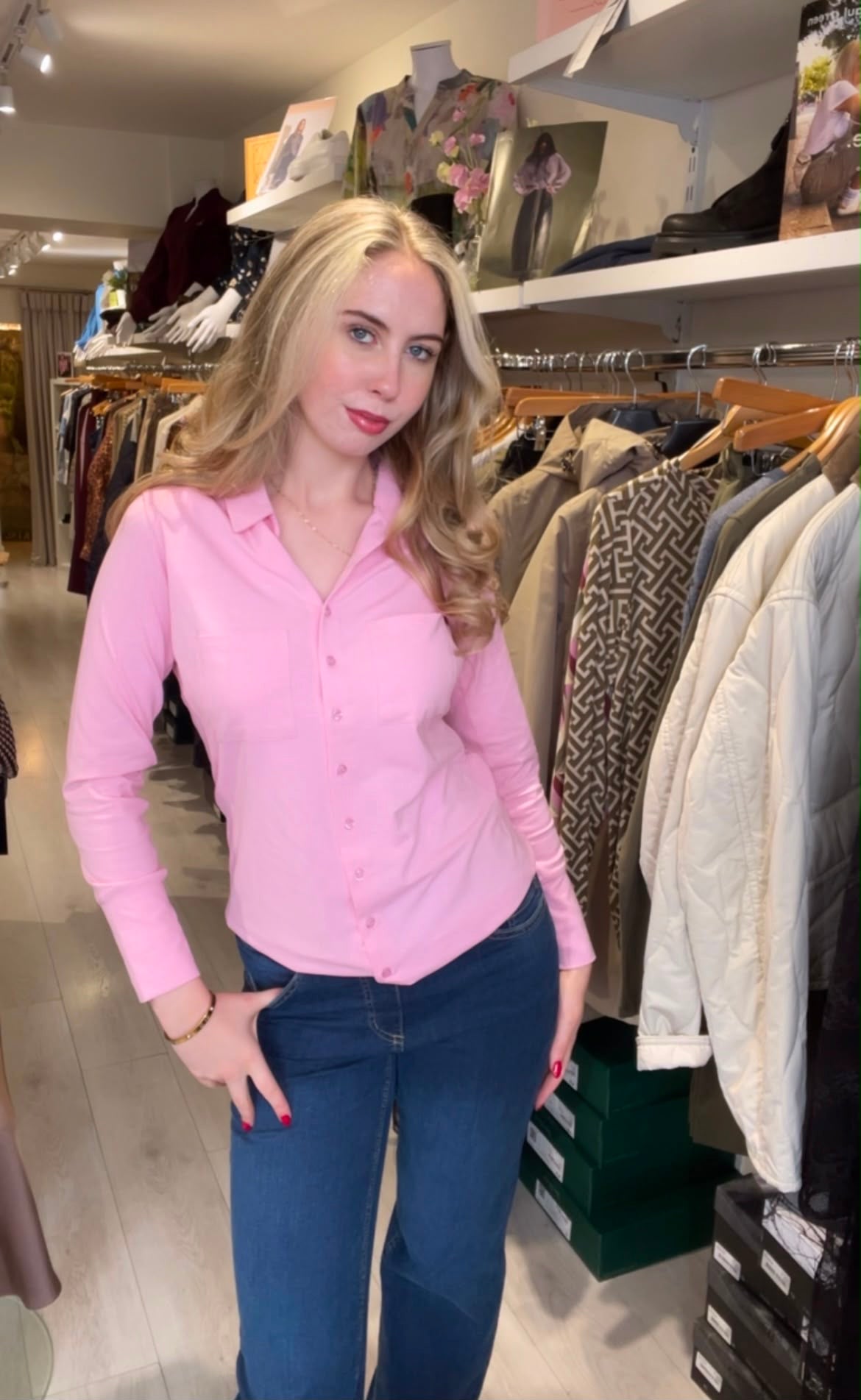 No2mor0 Izzy Cotton Shirt Petal Pink