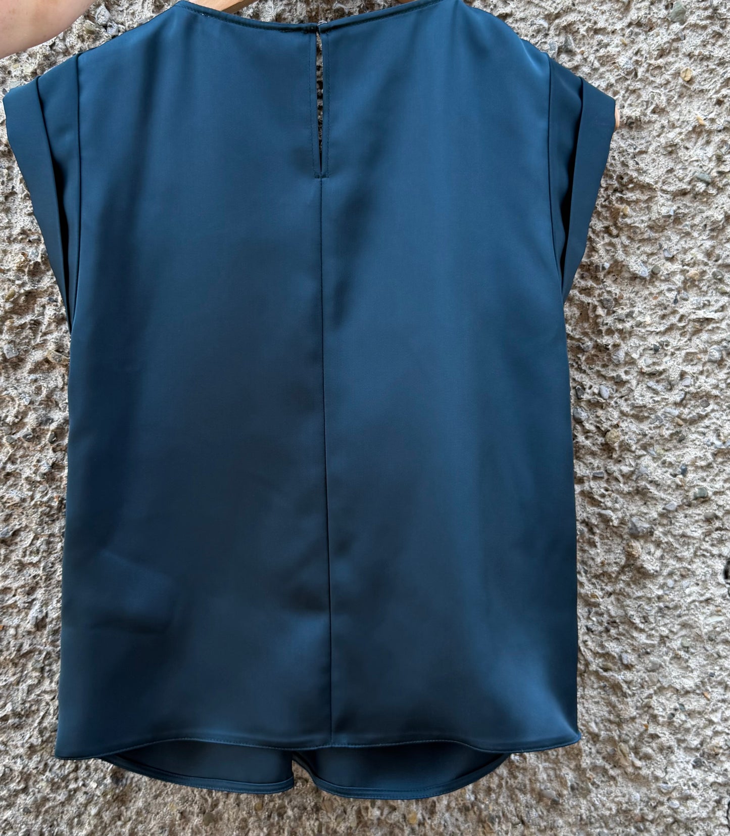I Blue SATIN TOP