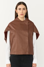 Pieszak PD-Lanni Leather Oversize Jacket - Warm brown