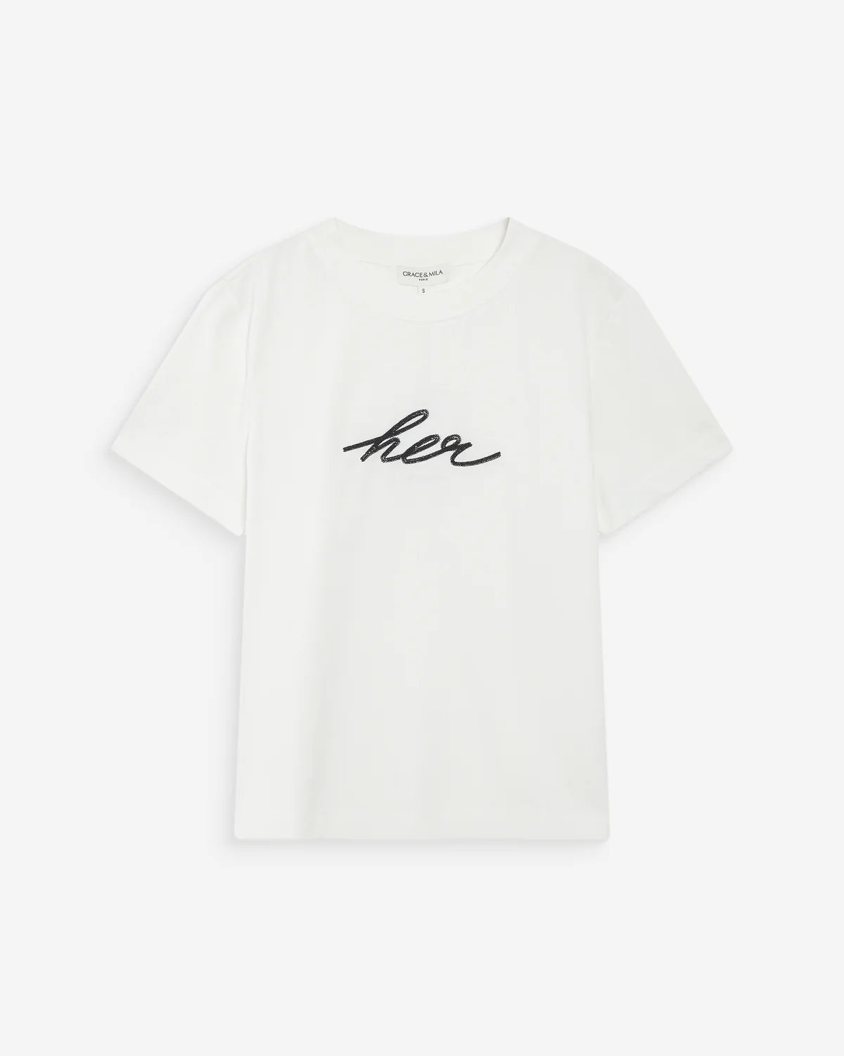 Grace And Mila EMBROIDERED T-SHIRT IVOIRE VANDERS