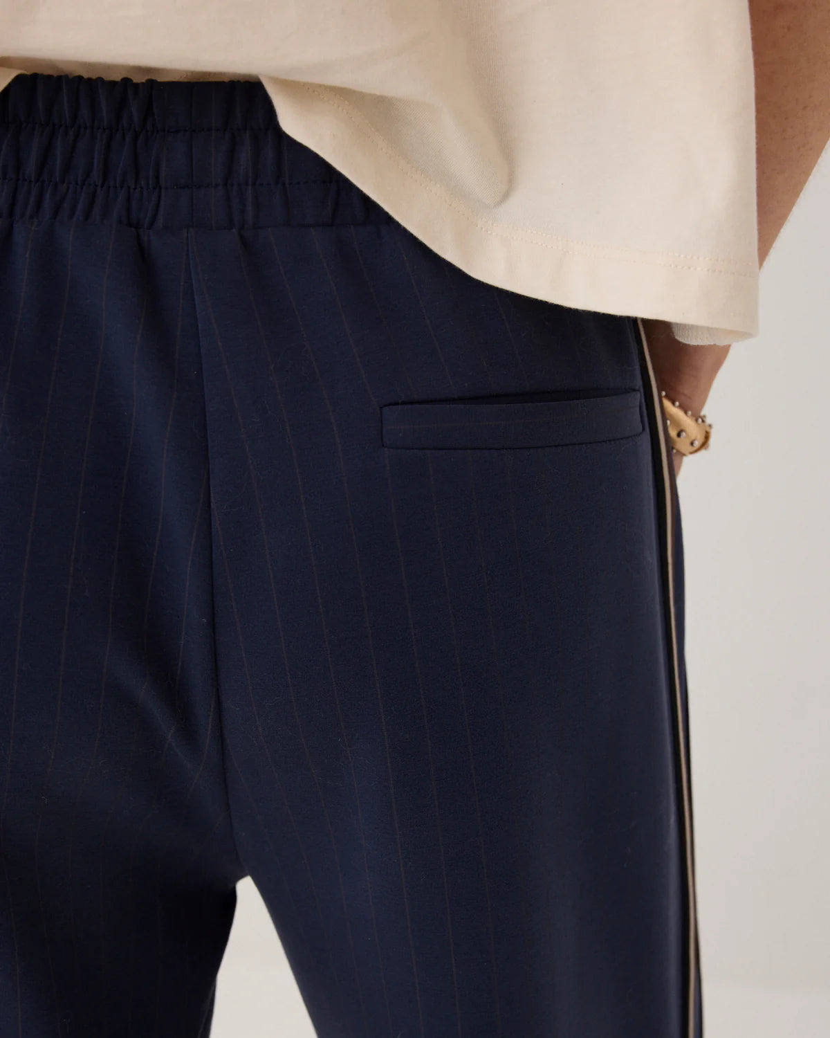 Summum Woman PINSTRIPE TROUSERS IN SCUBA FABRIC