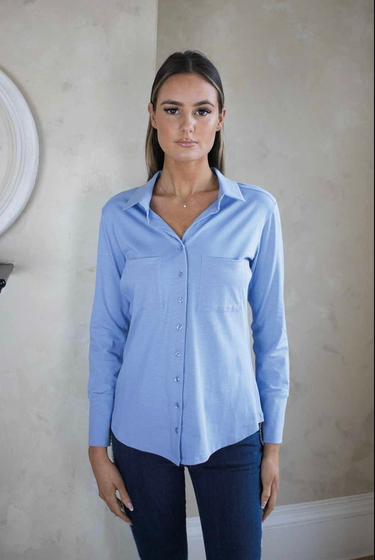 No2mor0 Izzy Cotton Shirt Blue