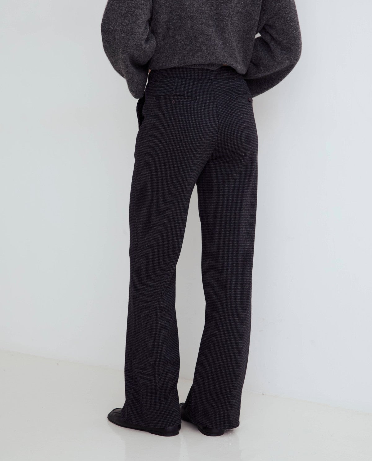 Yerse WIDE-LEG CHECK TROUSERS