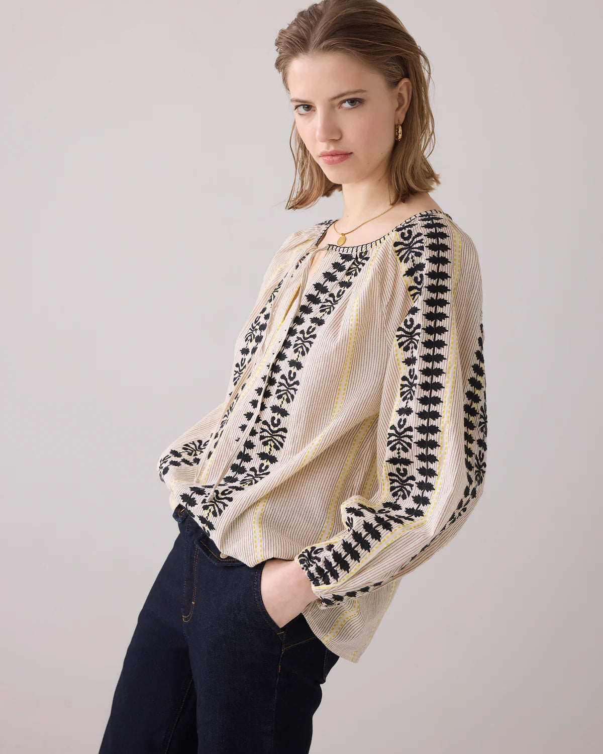 Summum Woman BOHEMIAN TOP WITH EMBROIDERY