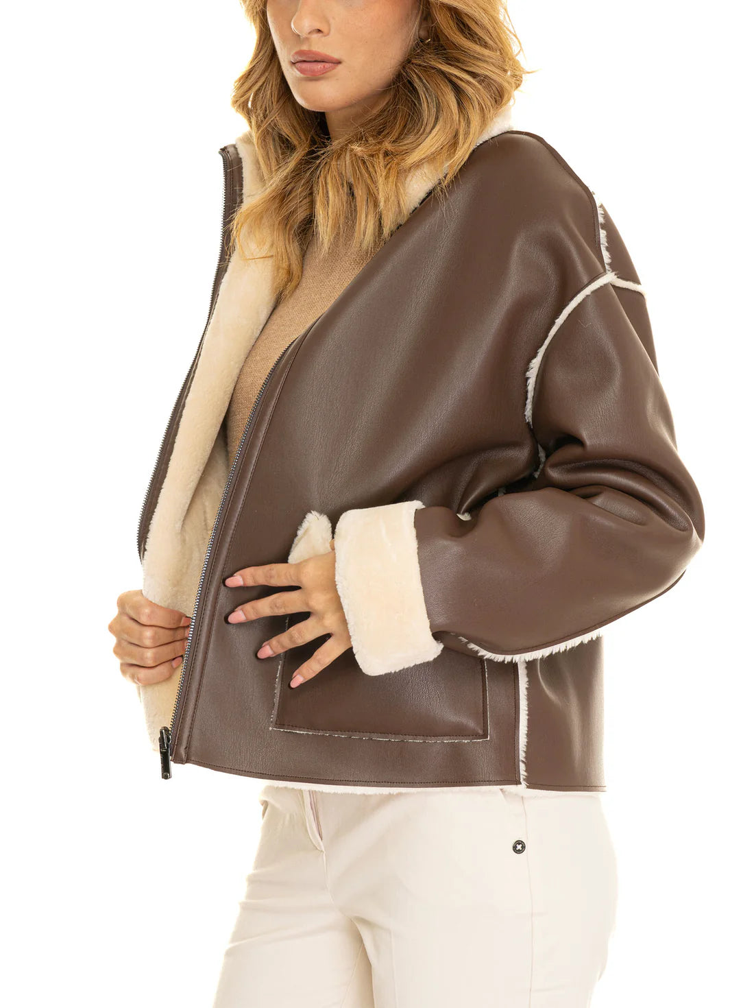 Pennyblack Women's Brown-Draghi Reversible Sheepskin