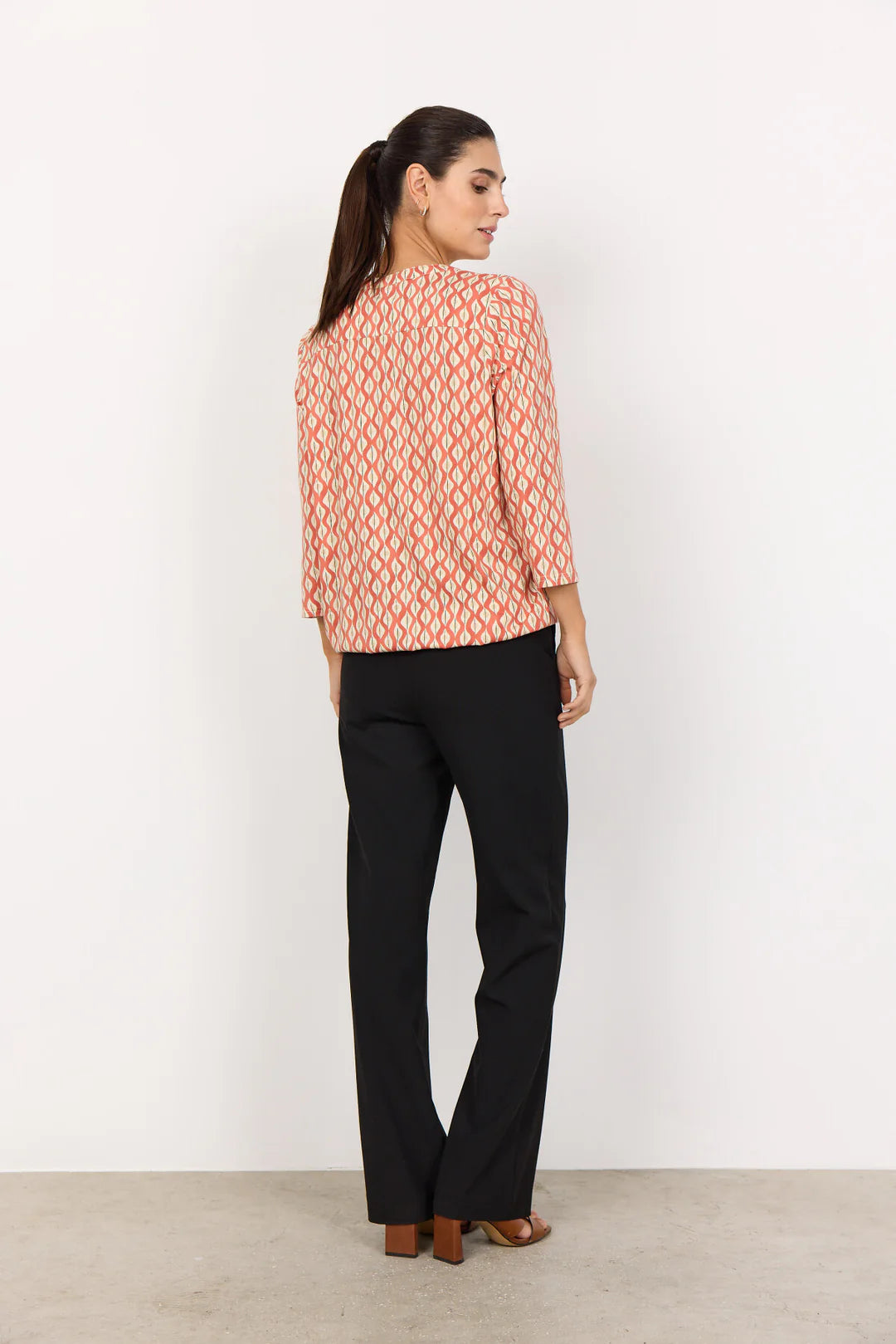 Soya Concept SC-FELICITY AOP 507 BLOUSE ORANGE