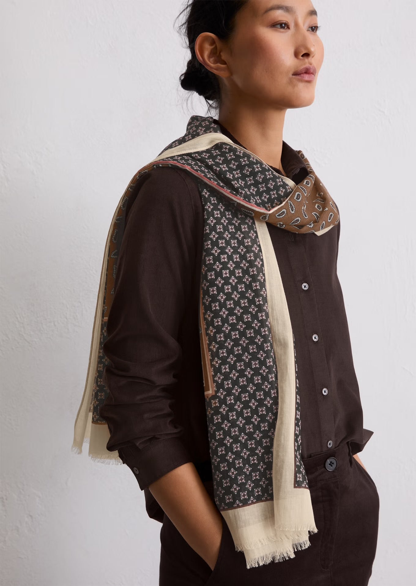Marc O Polo  SCARF WITH ALL-OVER PRINT WITH TENCEL™ LYOCELL