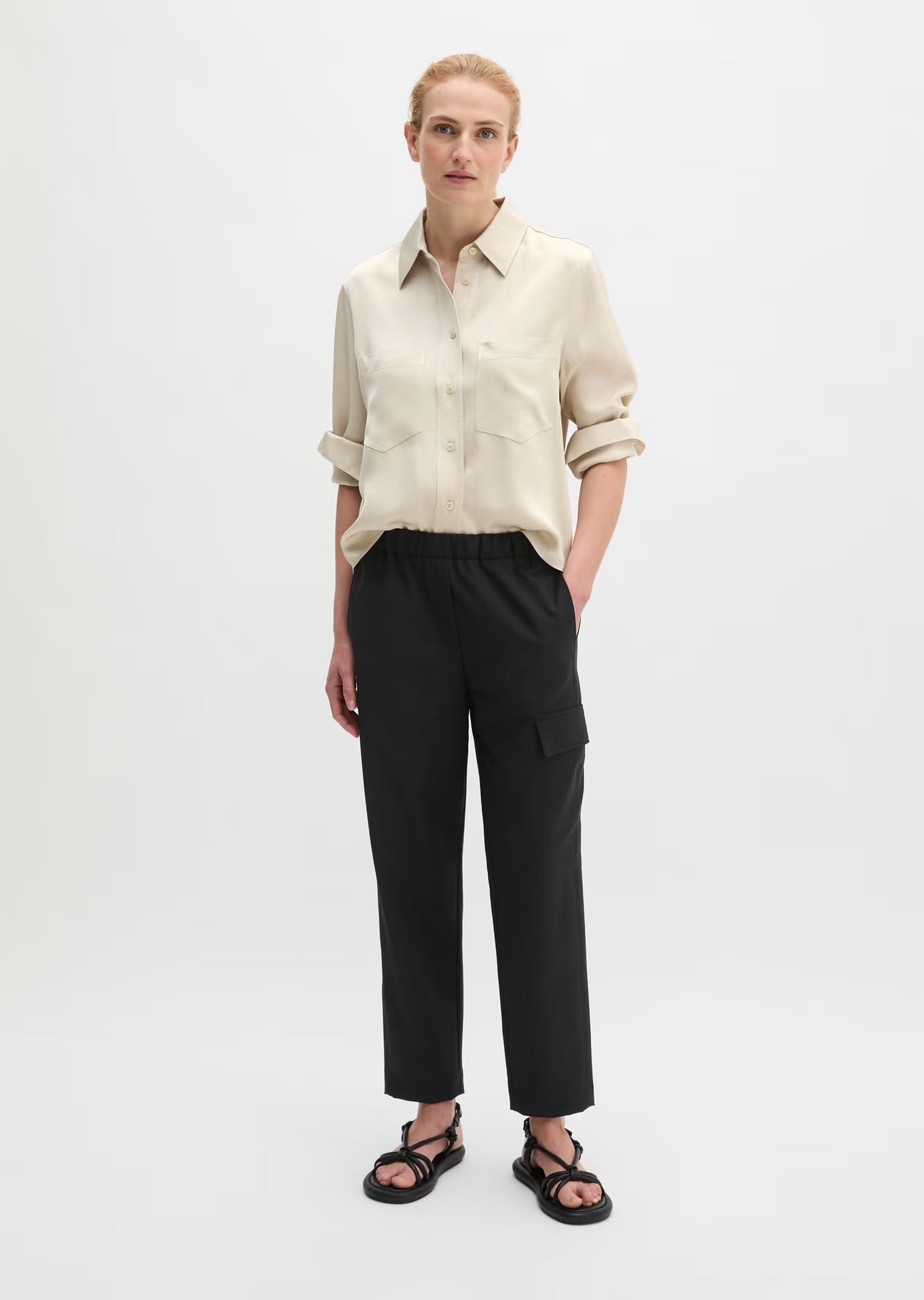 Marc O Polo  PULL-ON CARGO PANTS REGULAR MADE FROM A STRETCH VIRGIN WOOL MIX