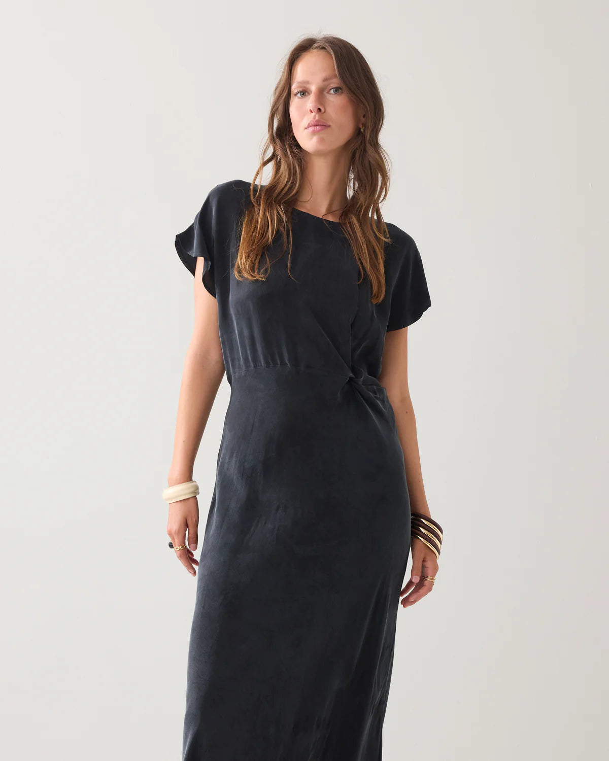 Summum Woman LONG DRESS IN CUPRO FABRIC