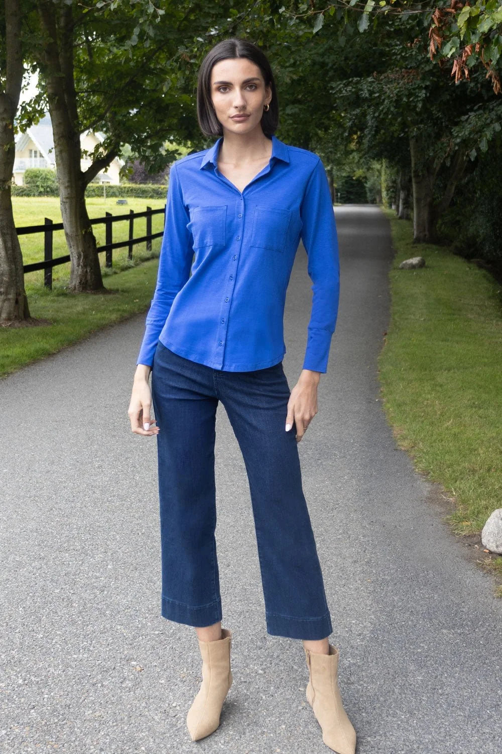 No2mor0  Izzy Cotton Shirt Electric Blue