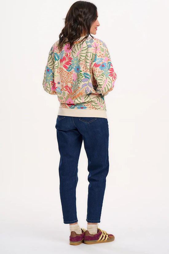 Sugarhill Brighton Eadie Relaxed Sweatshirt - Off-White/Multi, Painted Jungle