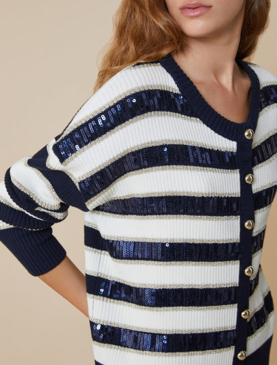 Pennyblack Sequin-adorned striped cardigan