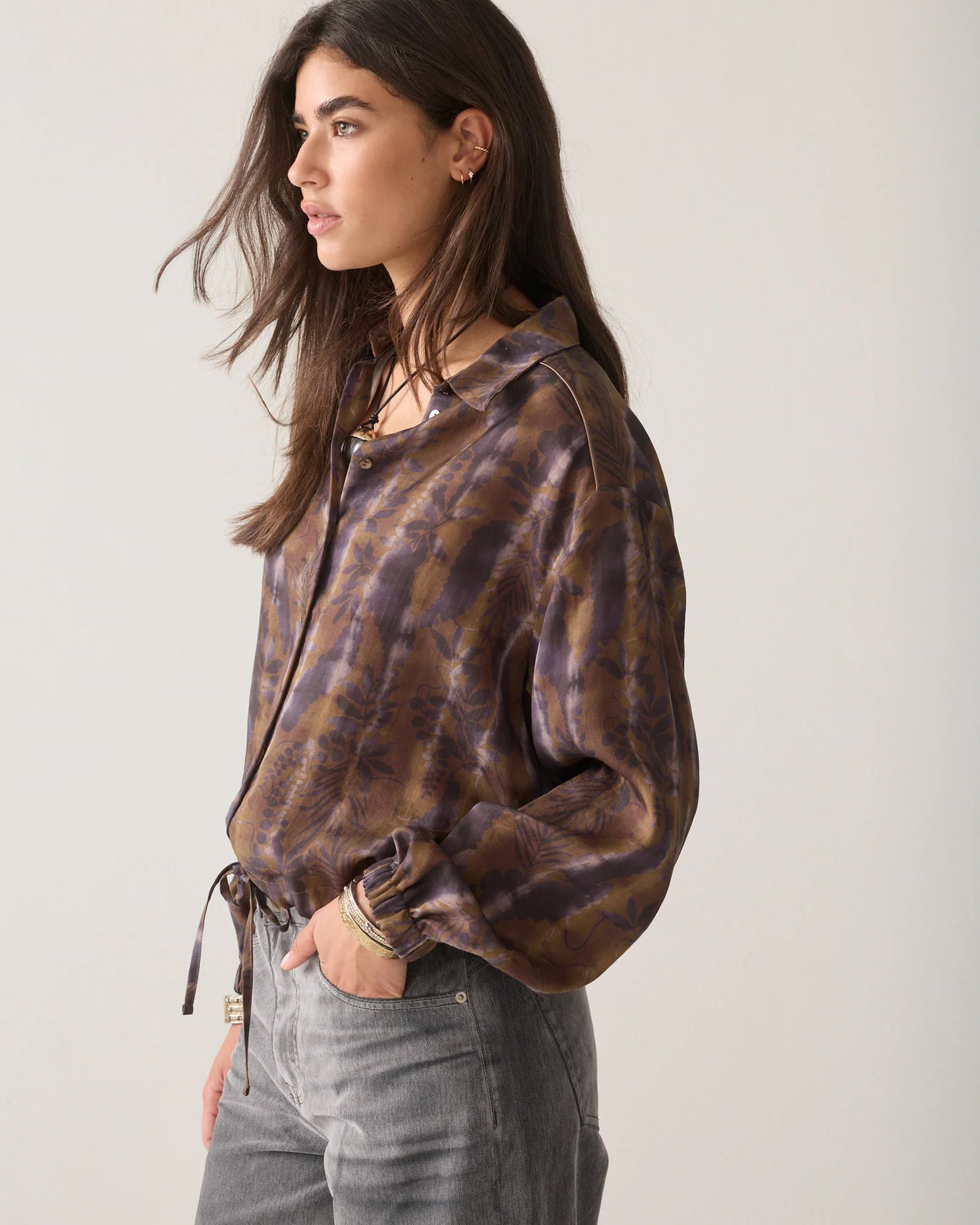 Summum Woman Misty flower cropped blouse