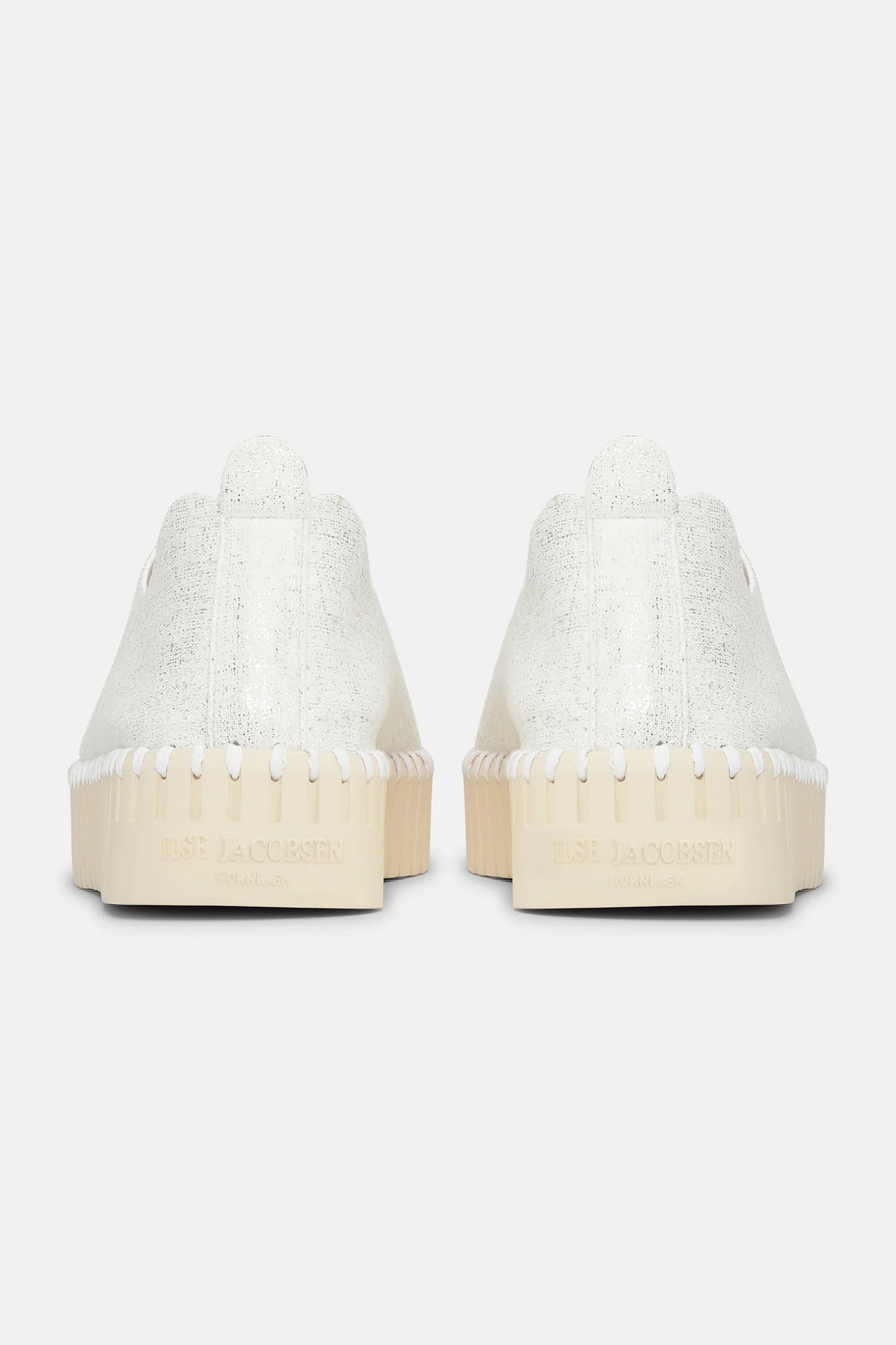 Ilse Jacobsen Platform Tulip Sko Glitter - White Pearled Ivory