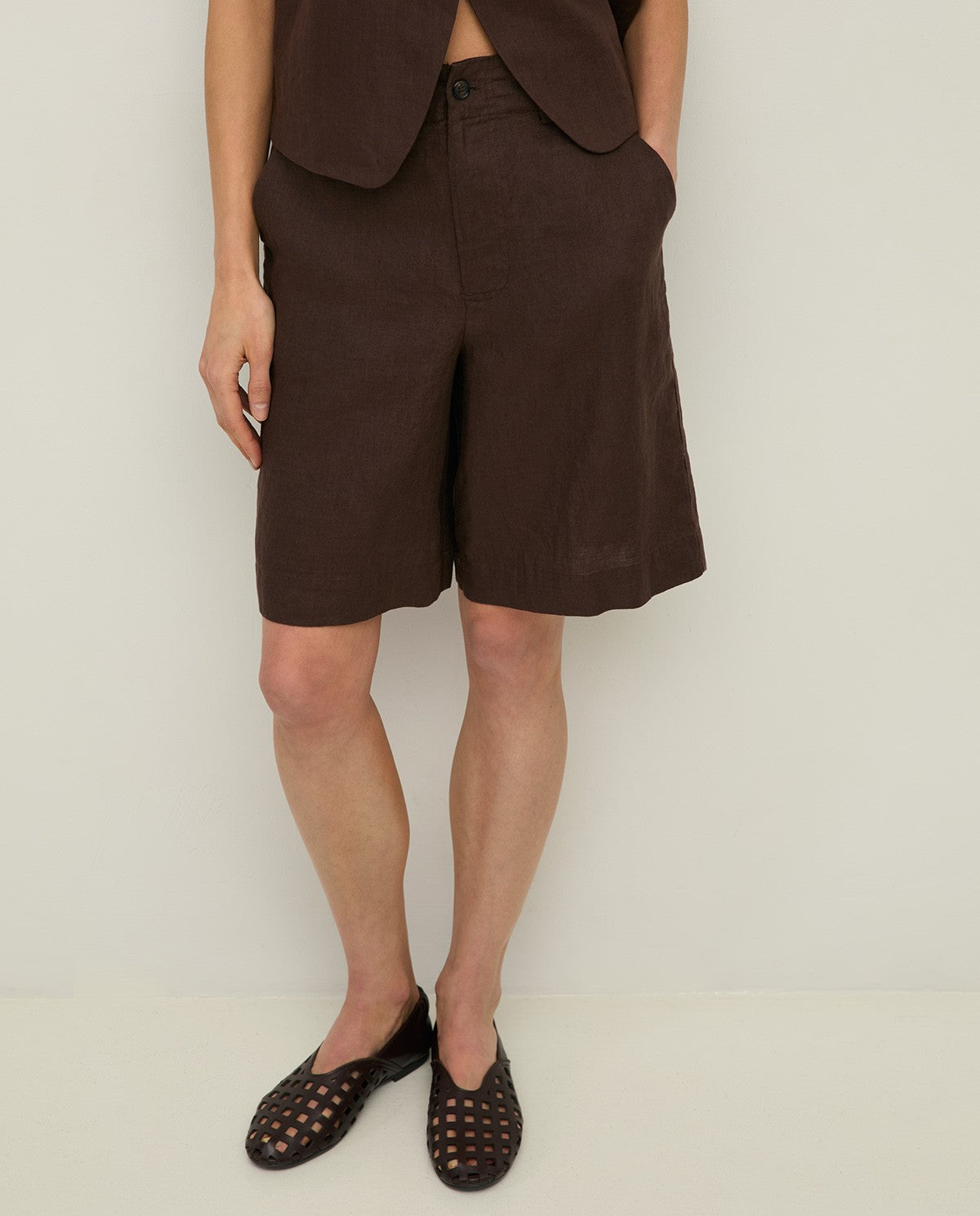 Yerse 100% LINEN BERMUDA SHORTS