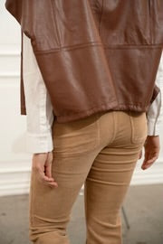 Pieszak PD-Lanni Leather Oversize Jacket - Warm brown