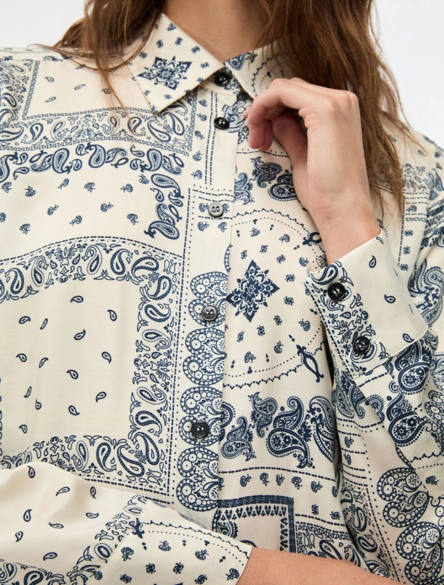 I Blue STRAIGHT-FIT SHIRT Ivory