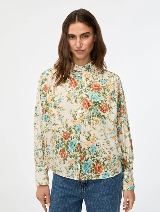 I Blue PRINTED SHIRT Cream