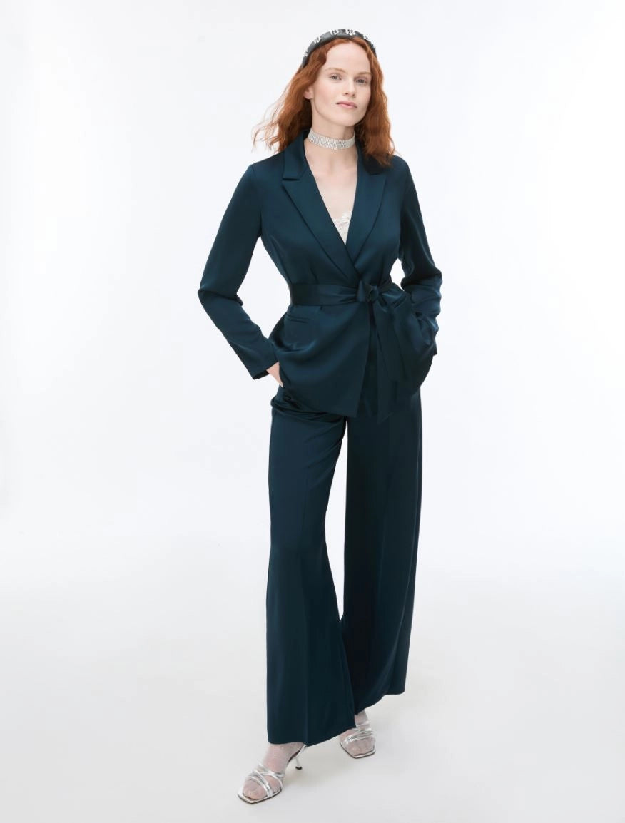 I Blue SATIN TROUSERS
Oil