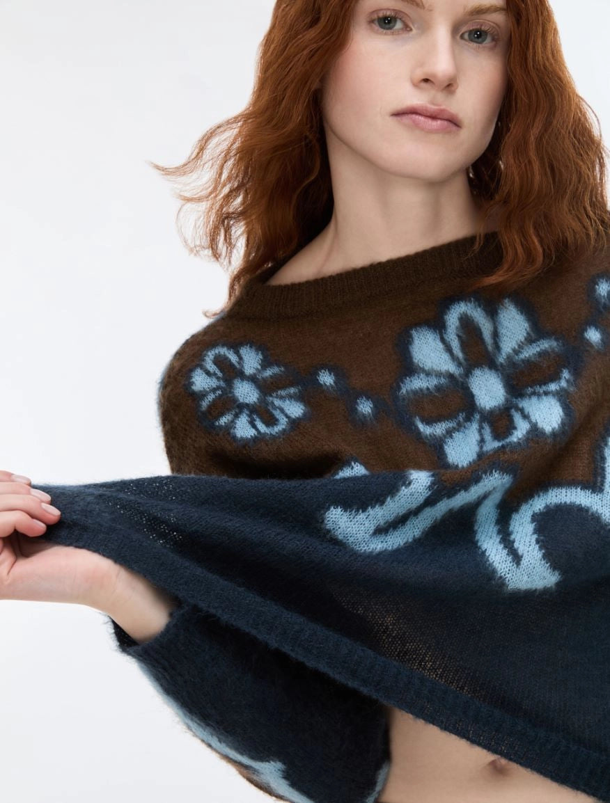 I Blue INTARSIA JUMPER NAVY