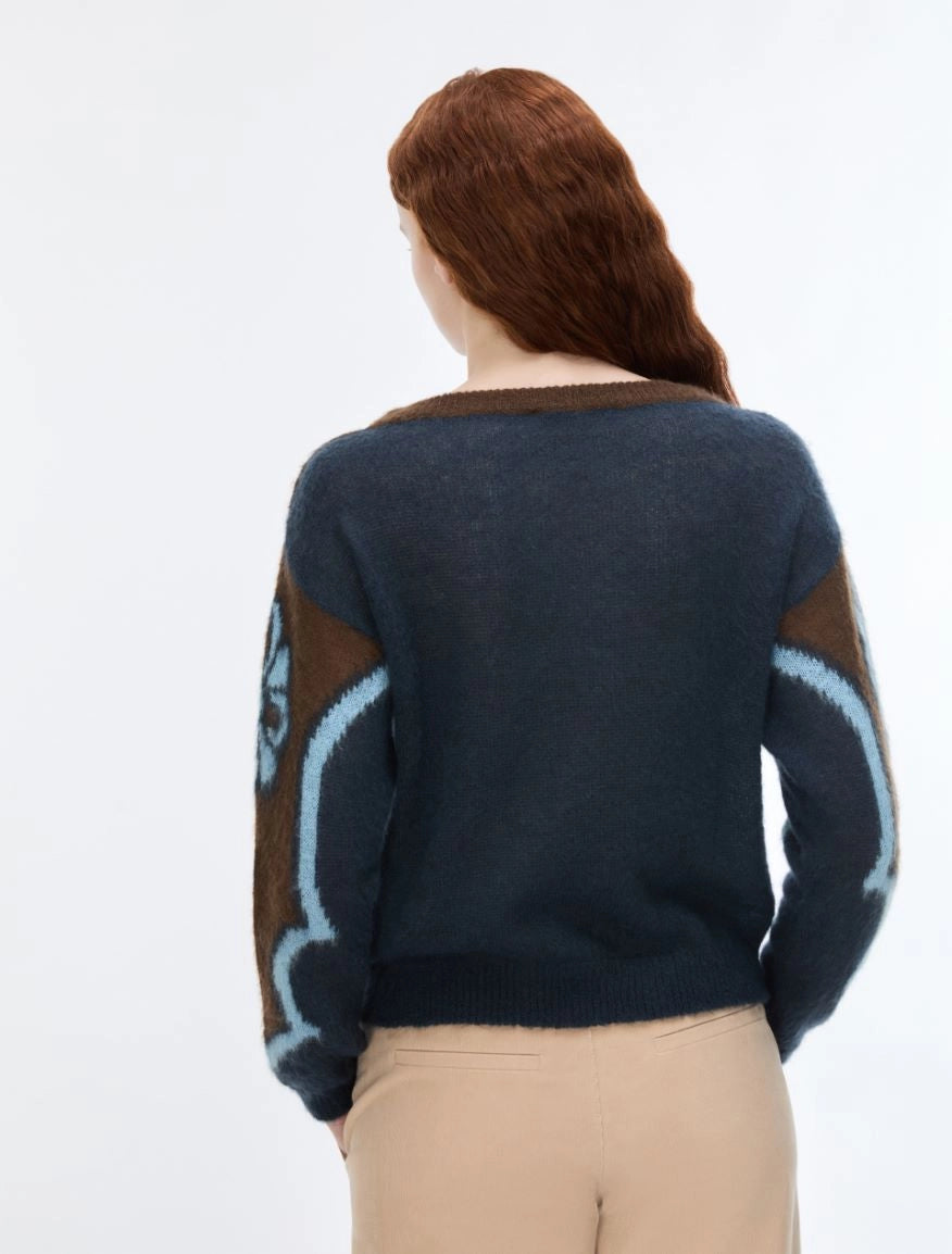 I Blue INTARSIA JUMPER NAVY
