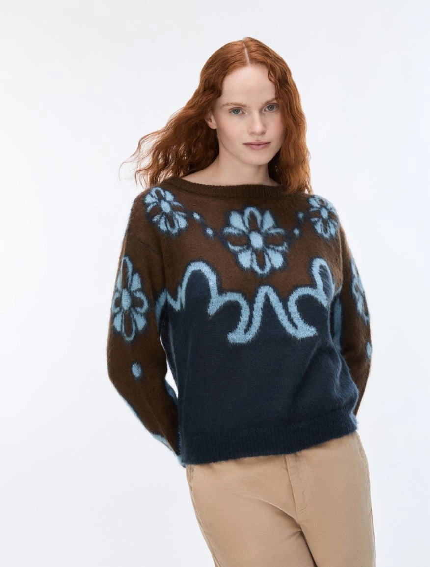 I Blue INTARSIA JUMPER NAVY