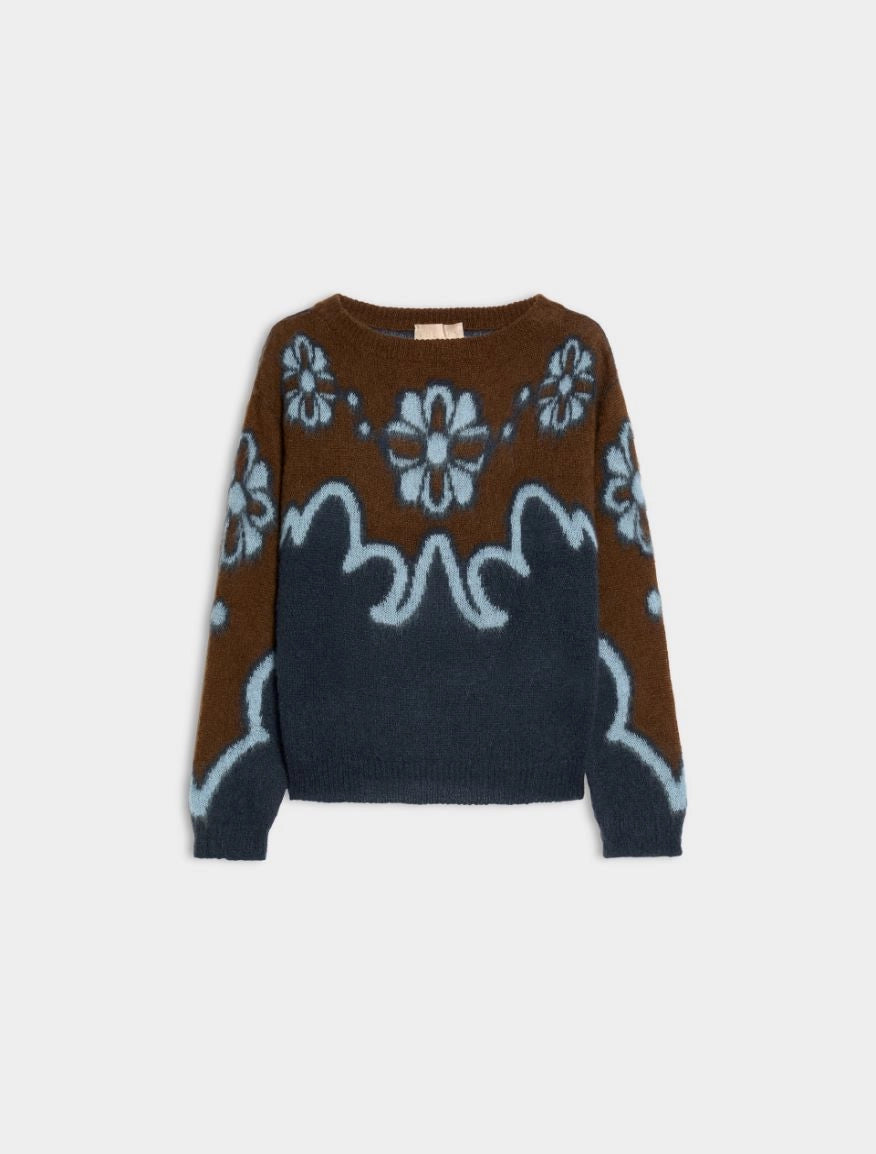 I Blue INTARSIA JUMPER NAVY