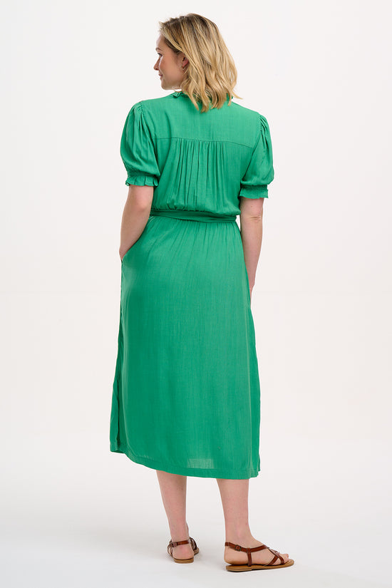 Load image into Gallery viewer, Sugarhill Brighton Carlota Midi Dress - Green, Folk Floral Embroidery
