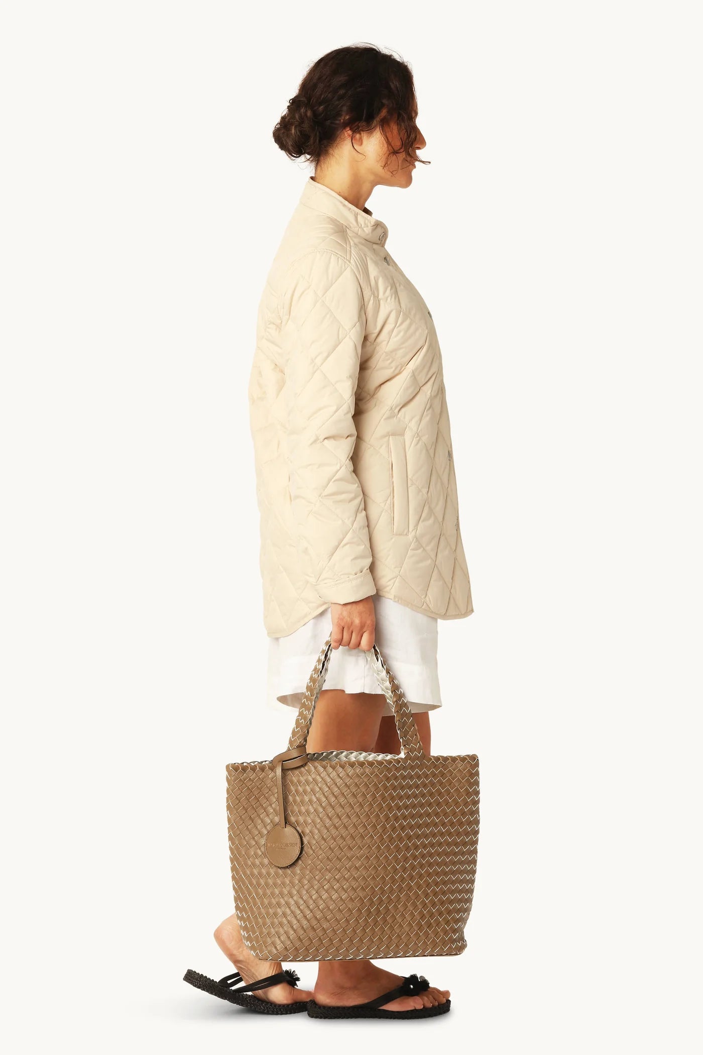 Ilse Jacobsen TOTE BAG BRAIDED - GOLDY SAND DOLLAR METALLIC